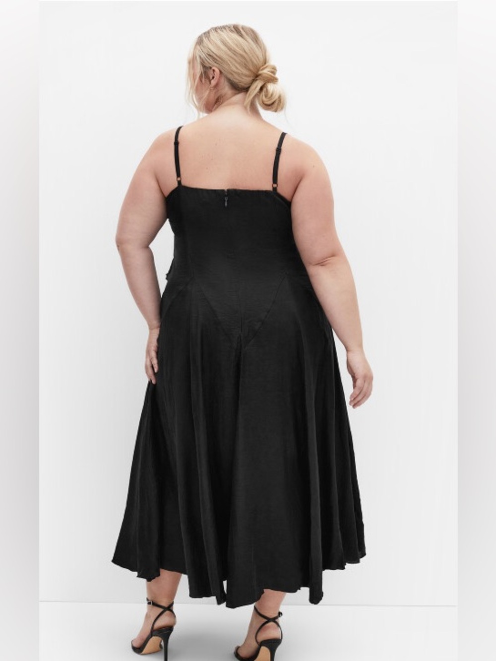 City Chic Clara Frill Black Ruffle-Trim Midi Dress NWT - Picture 4 of 8